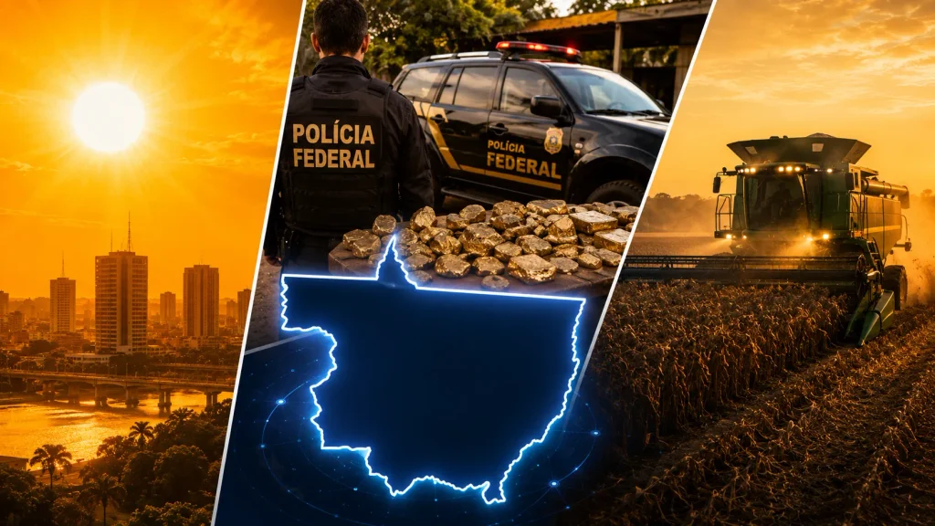 Onda de calor, operação da PF contra ouro ilegal e avanço na safra marcam as últimas 12 horas em MT